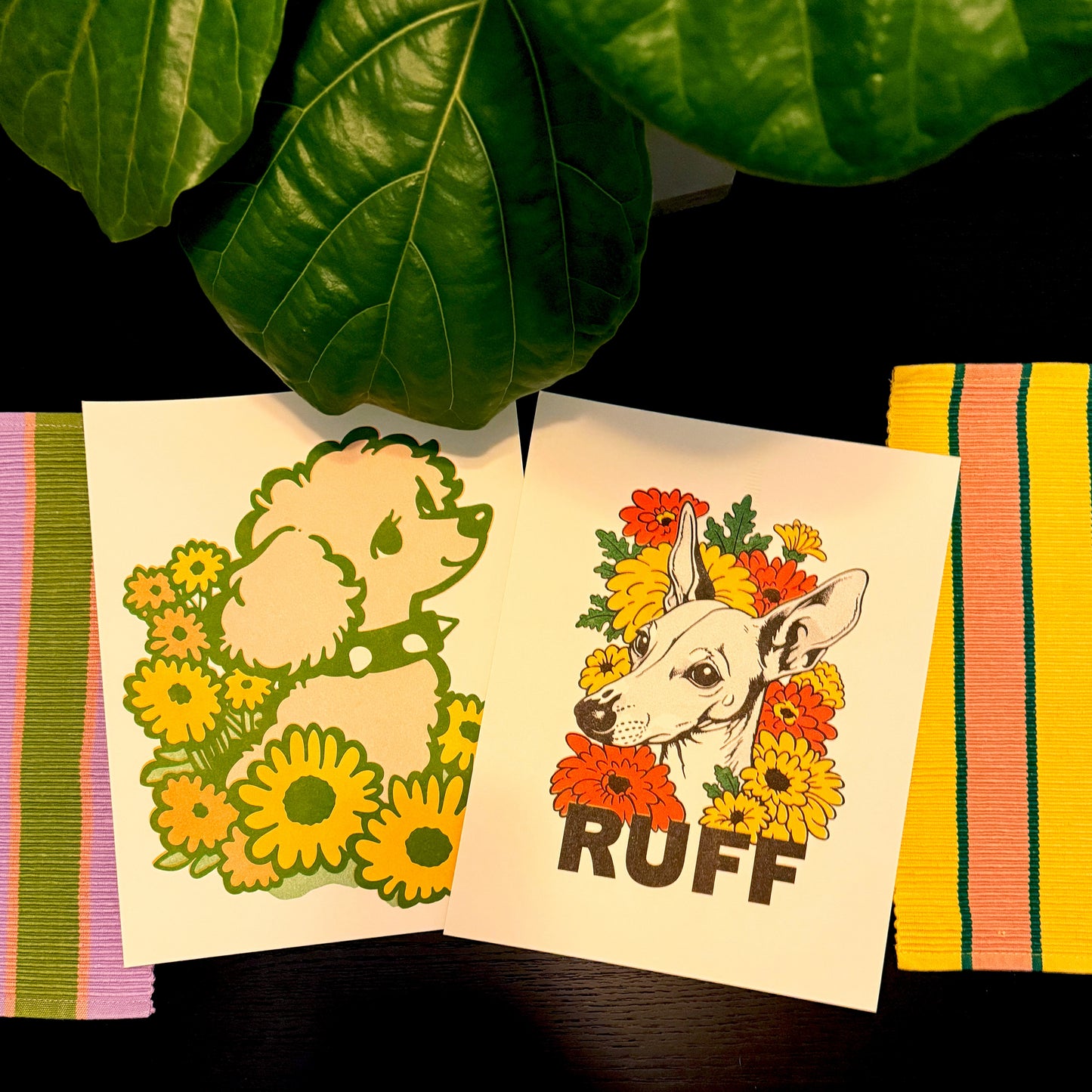 Sighthound in Bloom RUFF Risograph Print