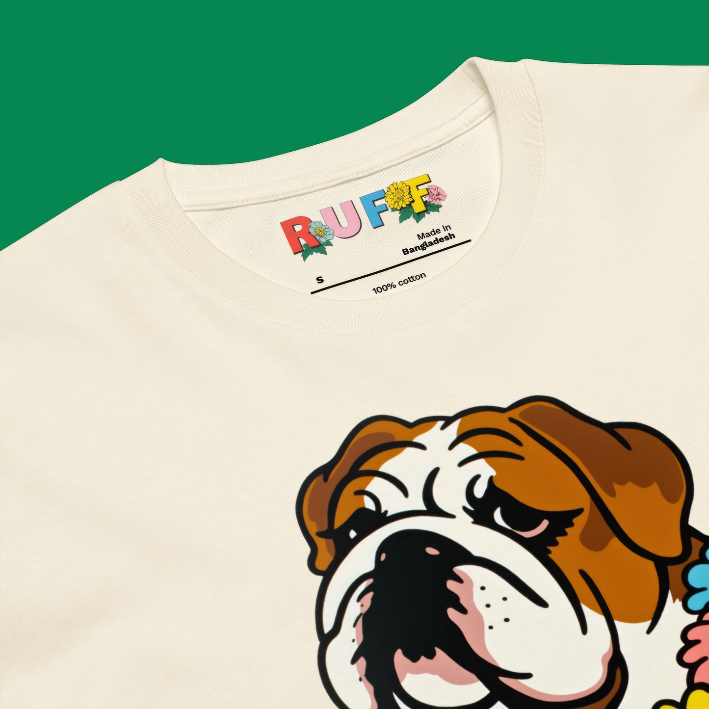 Ruff in Bloom: English Bulldog in Daisies Tee