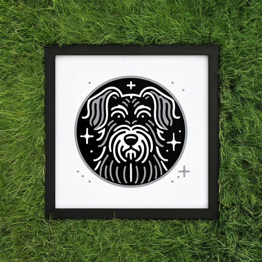 Personalized framed print 14"x14", one-of-a-kind dog portrait