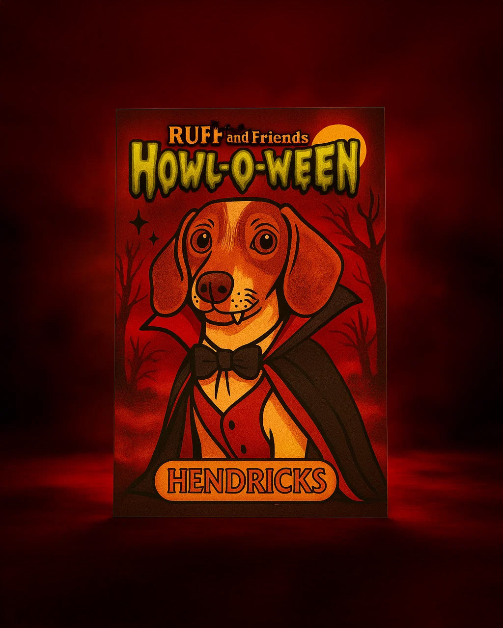Howl-O-Ween Limited Edition Bundle π Monster Pet Portrait (2βx3β Mini Print with Sticker Backing & Digital Download) + Glow-in-the-Dark Dachshund Mummy Sticker