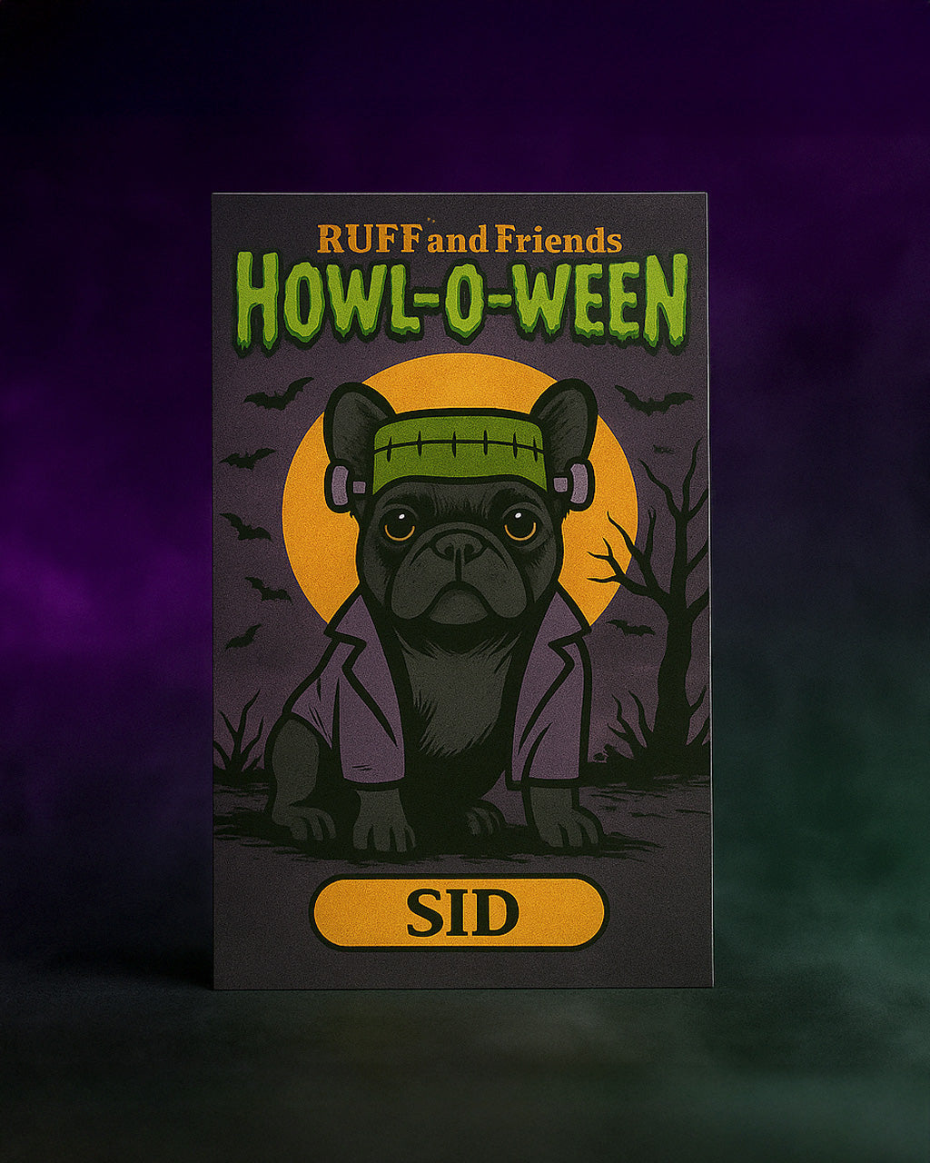 Howl-O-Ween Limited Edition Bundle π Monster Pet Portrait (2βx3β Mini Print with Sticker Backing & Digital Download) + Glow-in-the-Dark Dachshund Mummy Sticker