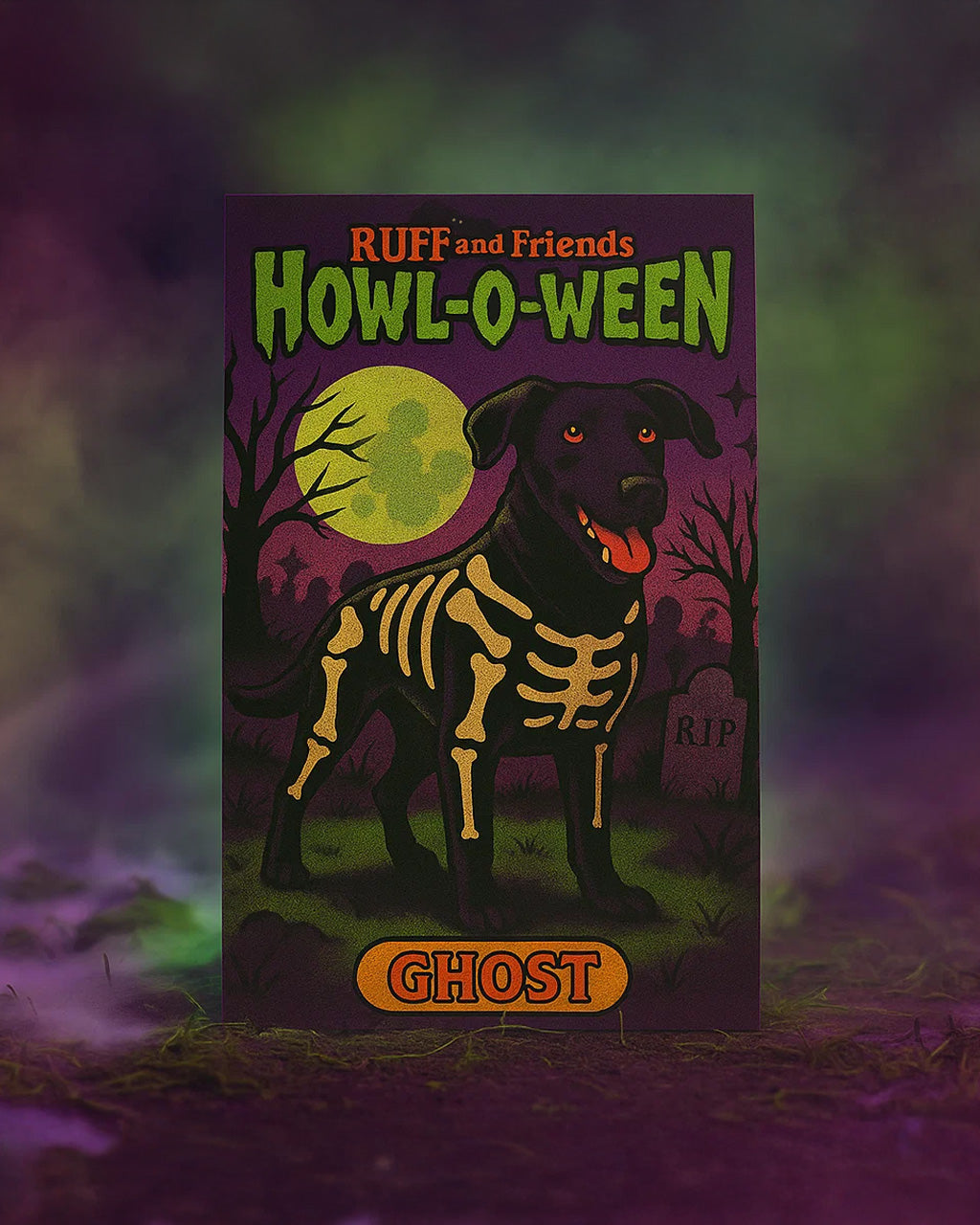 Howl-O-Ween Limited Edition Bundle π Monster Pet Portrait (2βx3β Mini Print with Sticker Backing & Digital Download) + Glow-in-the-Dark Dachshund Mummy Sticker