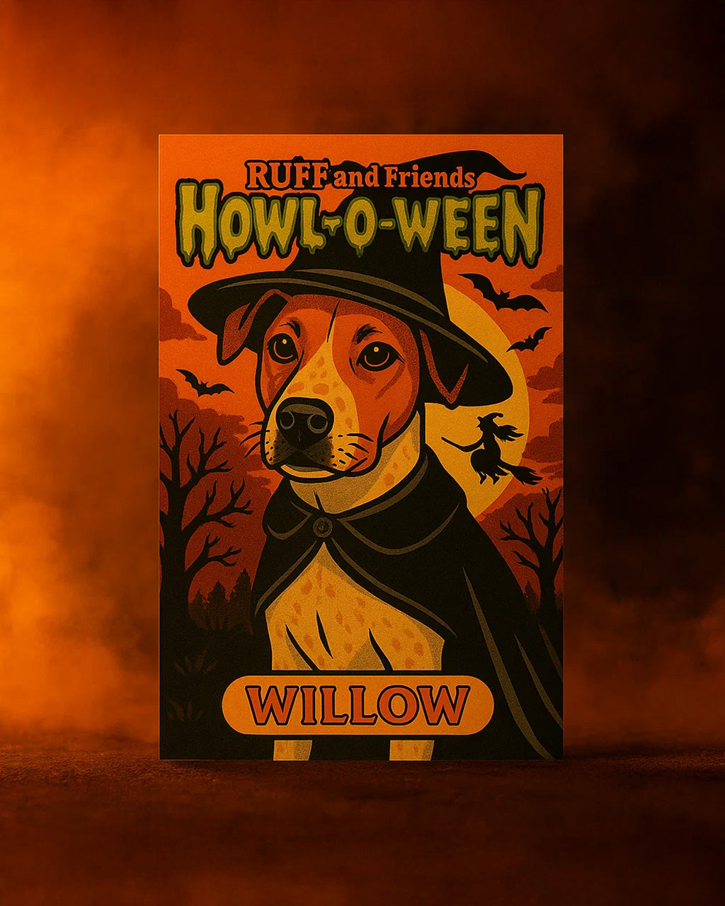Howl-O-Ween Limited Edition Bundle π Monster Pet Portrait (2βx3β Mini Print with Sticker Backing & Digital Download) + Glow-in-the-Dark Dachshund Mummy Sticker