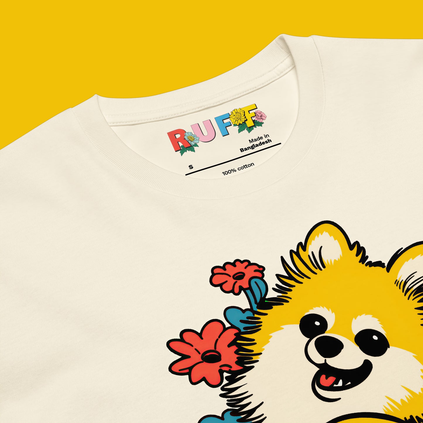 Ruff in Bloom: Pomeranian in Flowers Tee