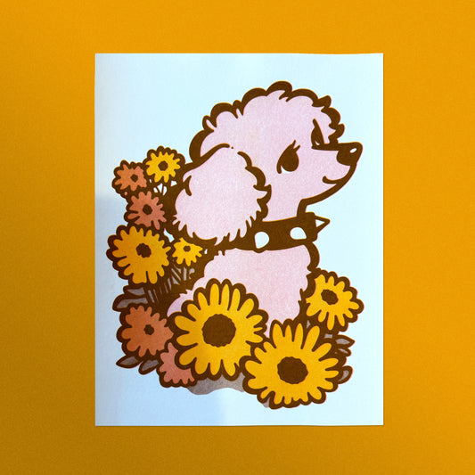 Pretty in Punk Poodle Risograph Print
