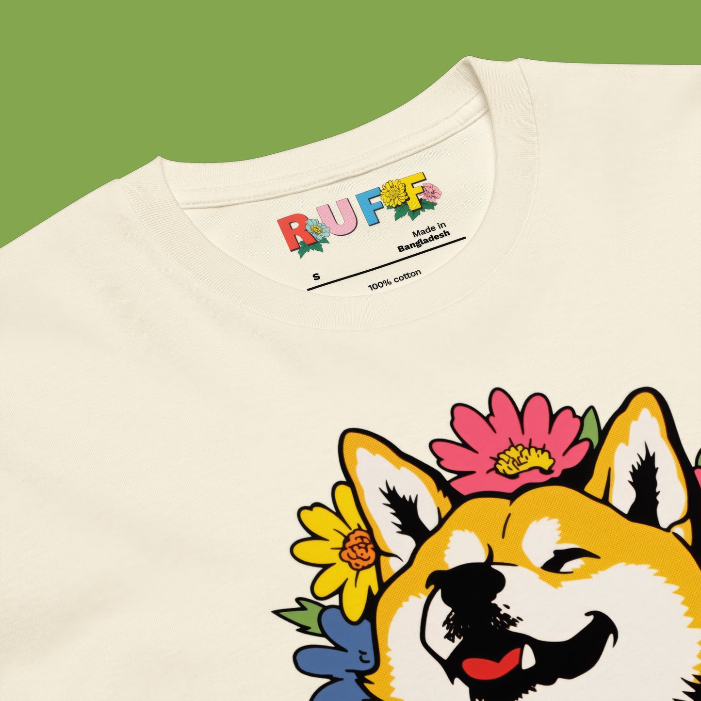 Ruff in Bloom: Shiba Inu Doge Laying in Daisies Tee
