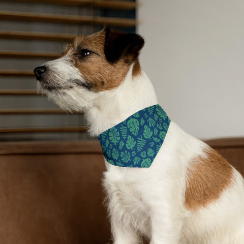 Tropical Block Print Dog Bandana Collar