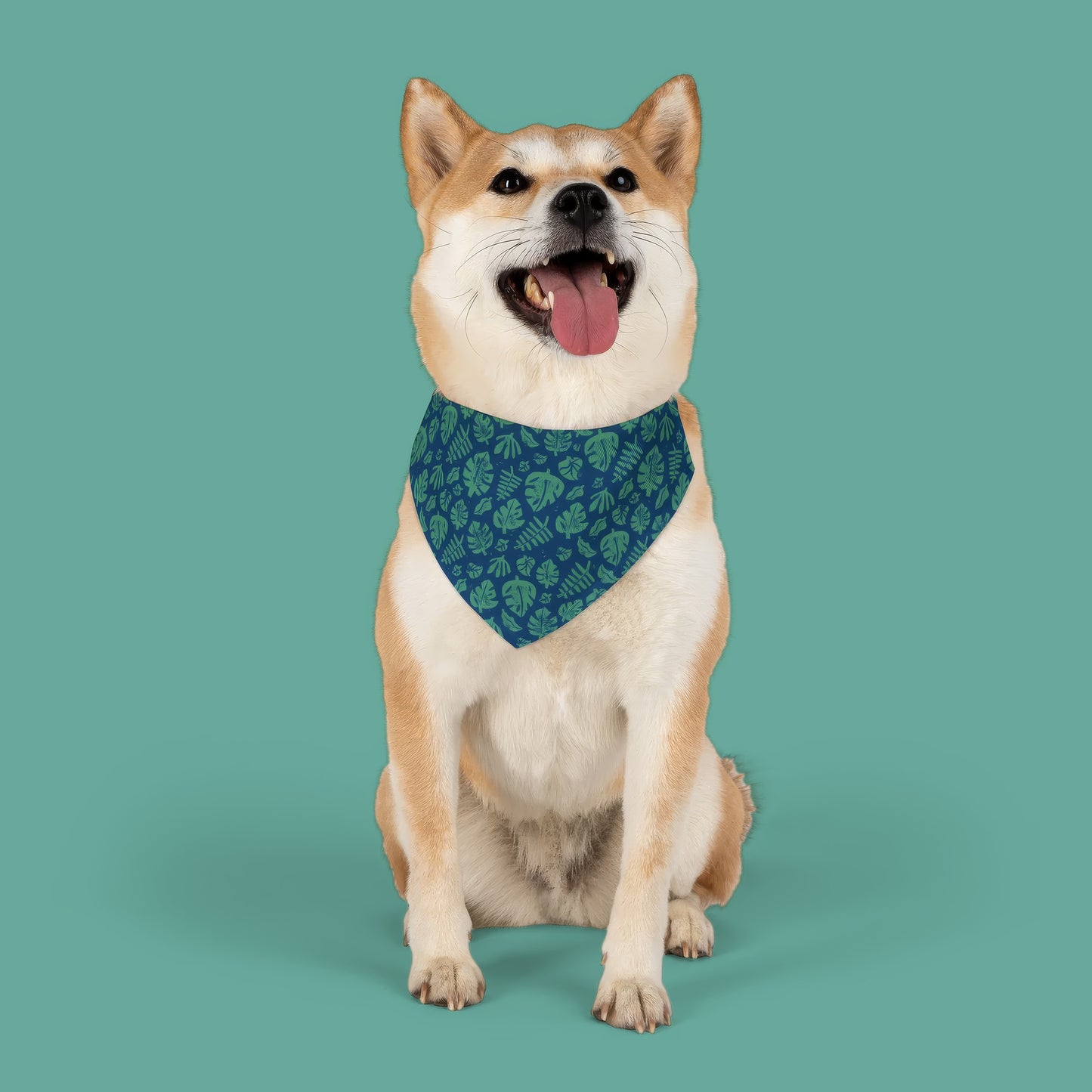 Tropical Block Print Dog Bandana Collar