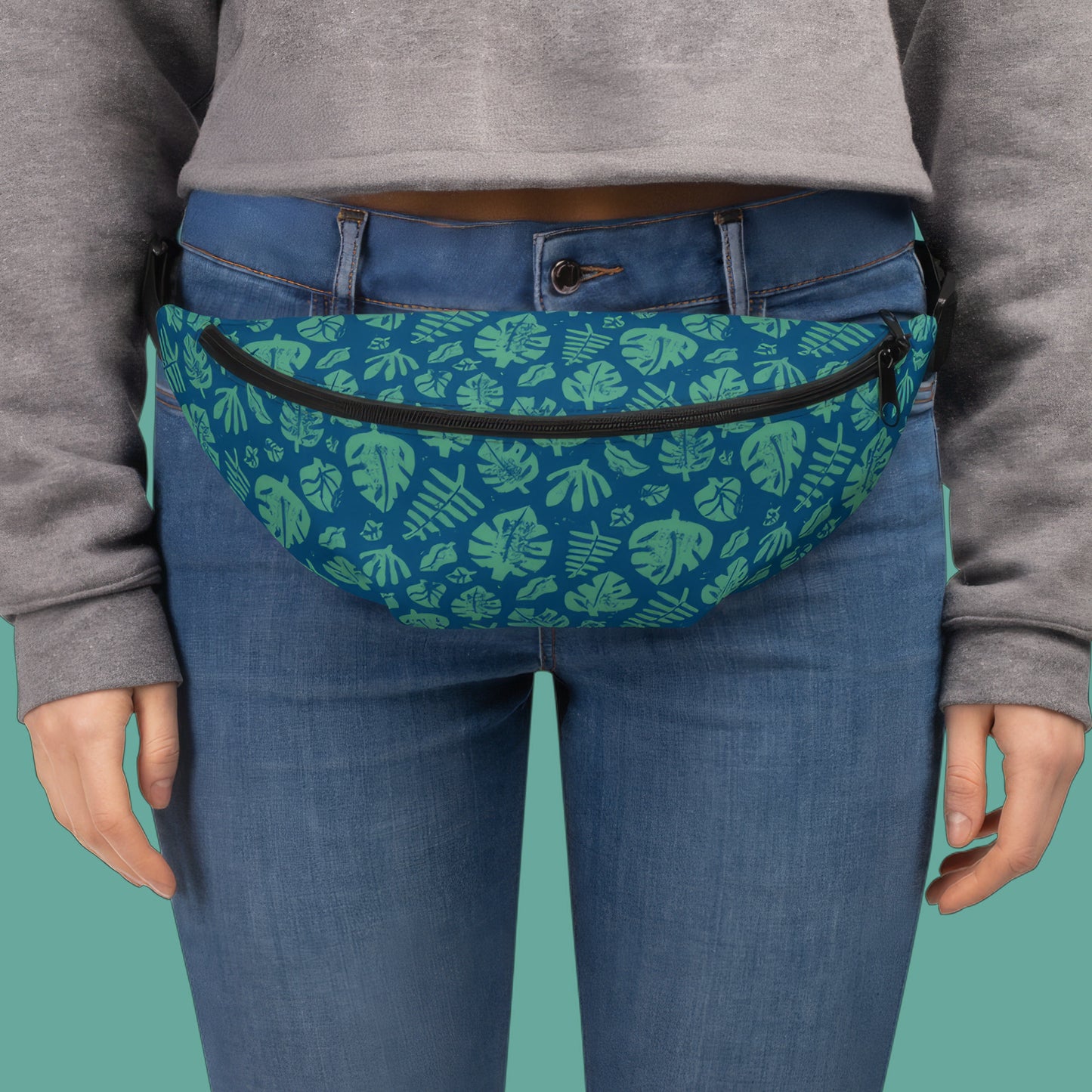 Tropical Block Print Fanny Pack
