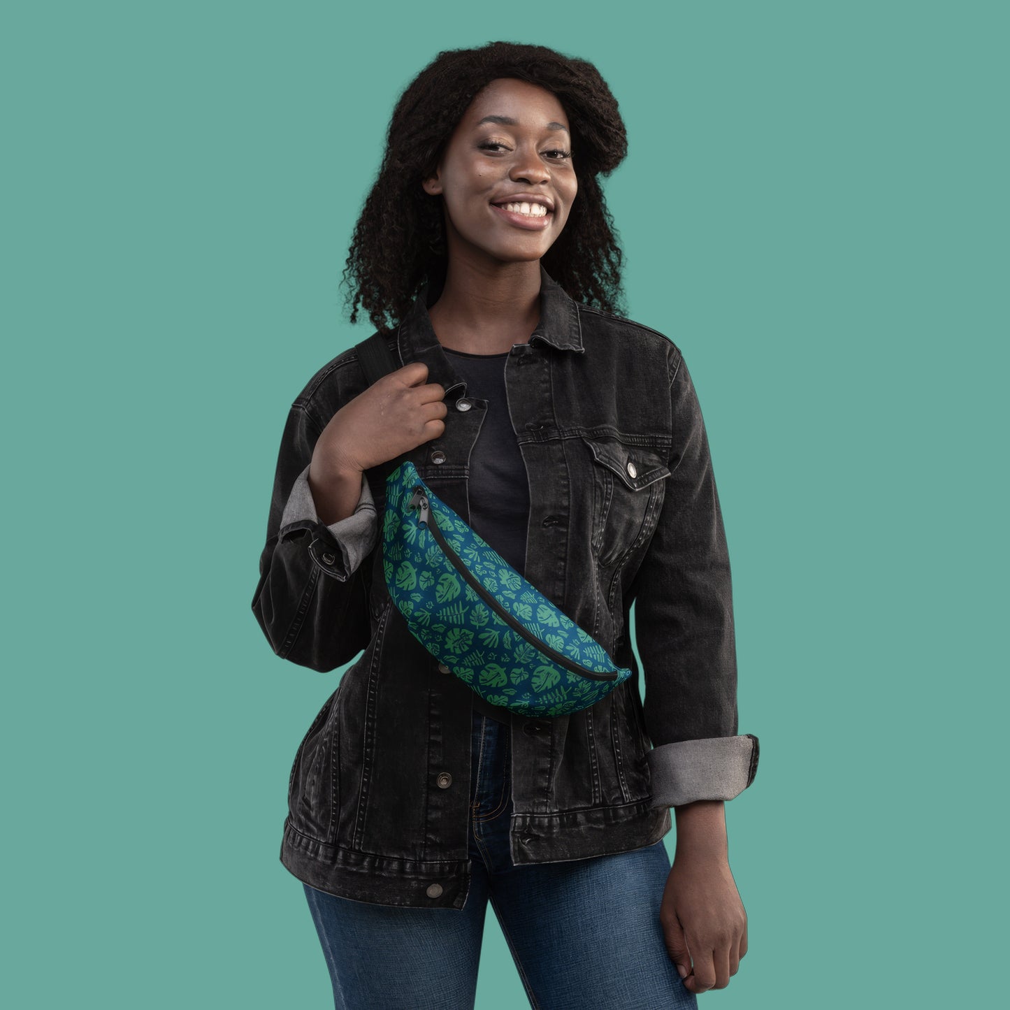 Tropical Block Print Fanny Pack