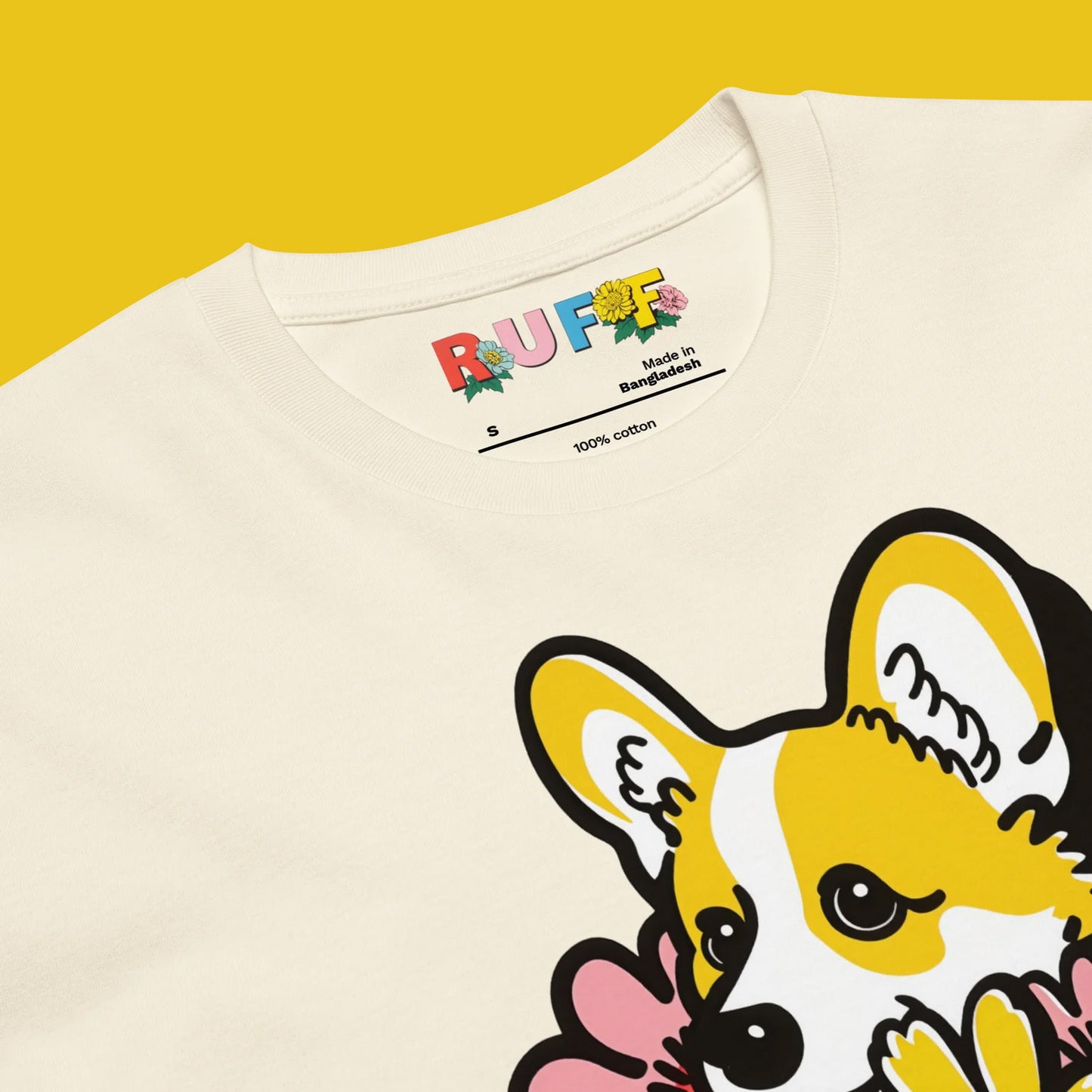 Ruff in Bloom: Corgi Among the Daisies Tee