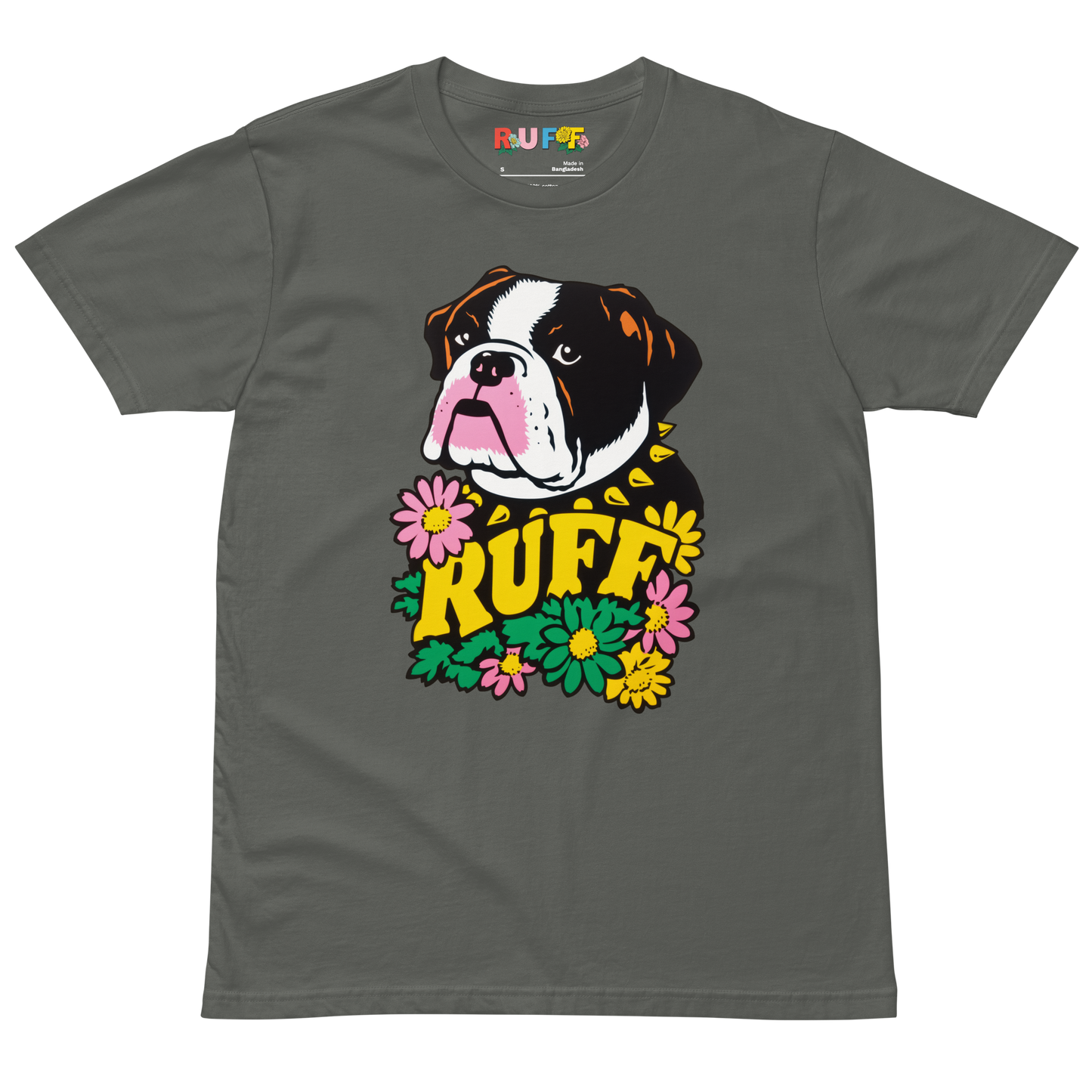 Ruff in Bloom: Boxer Among Flowers Tee