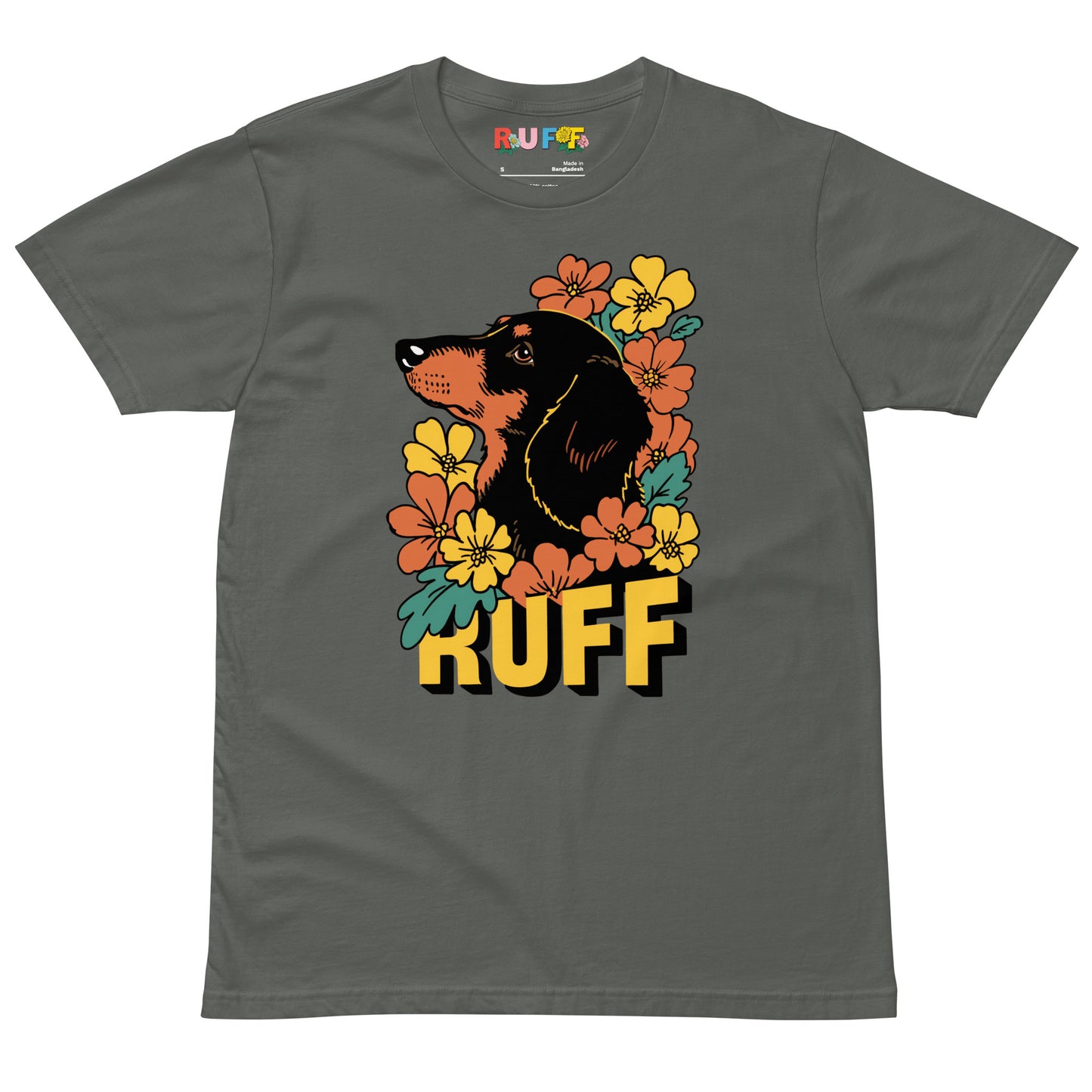 Ruff in Bloom: Dachshund Amongst the Flowers Tee