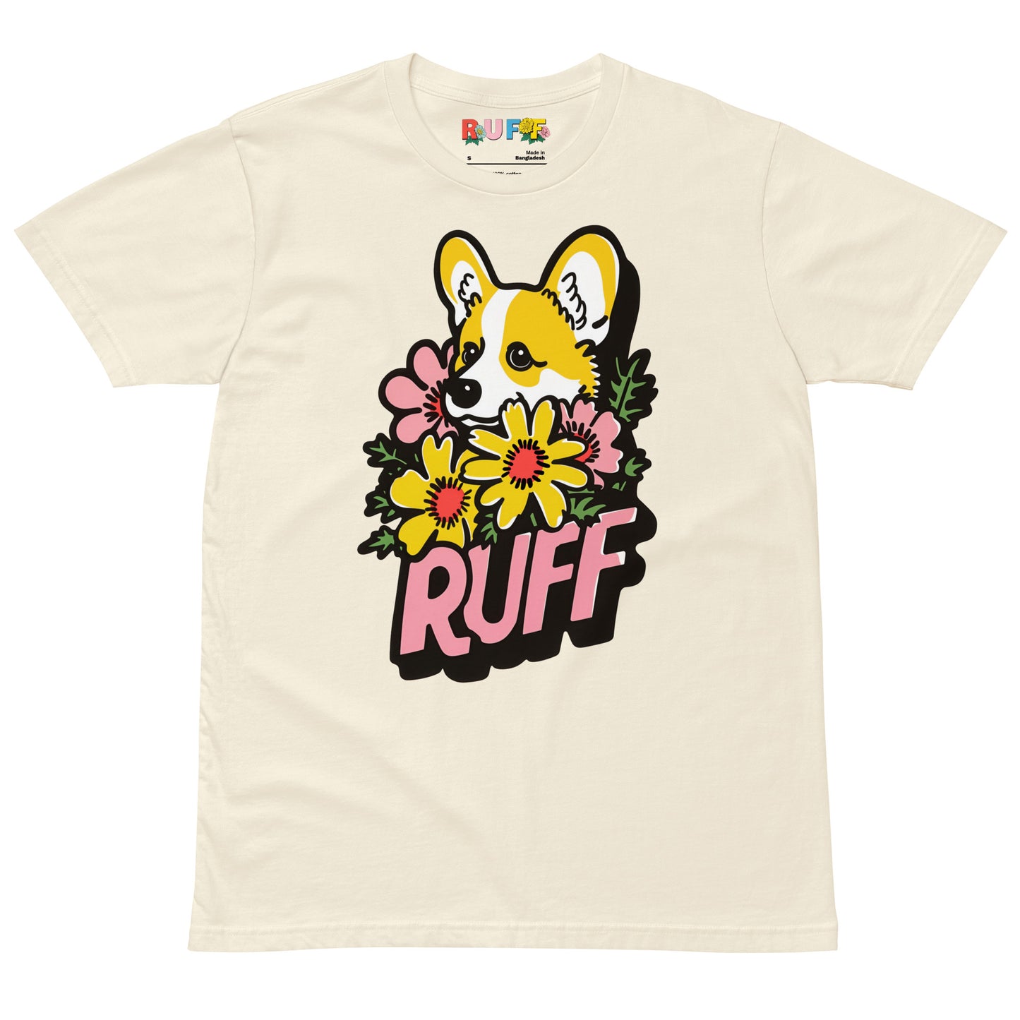 Ruff in Bloom: Corgi Among the Daisies Tee