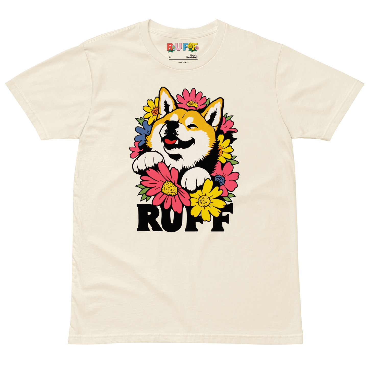 Ruff in Bloom: Shiba Inu Doge Laying in Daisies Tee