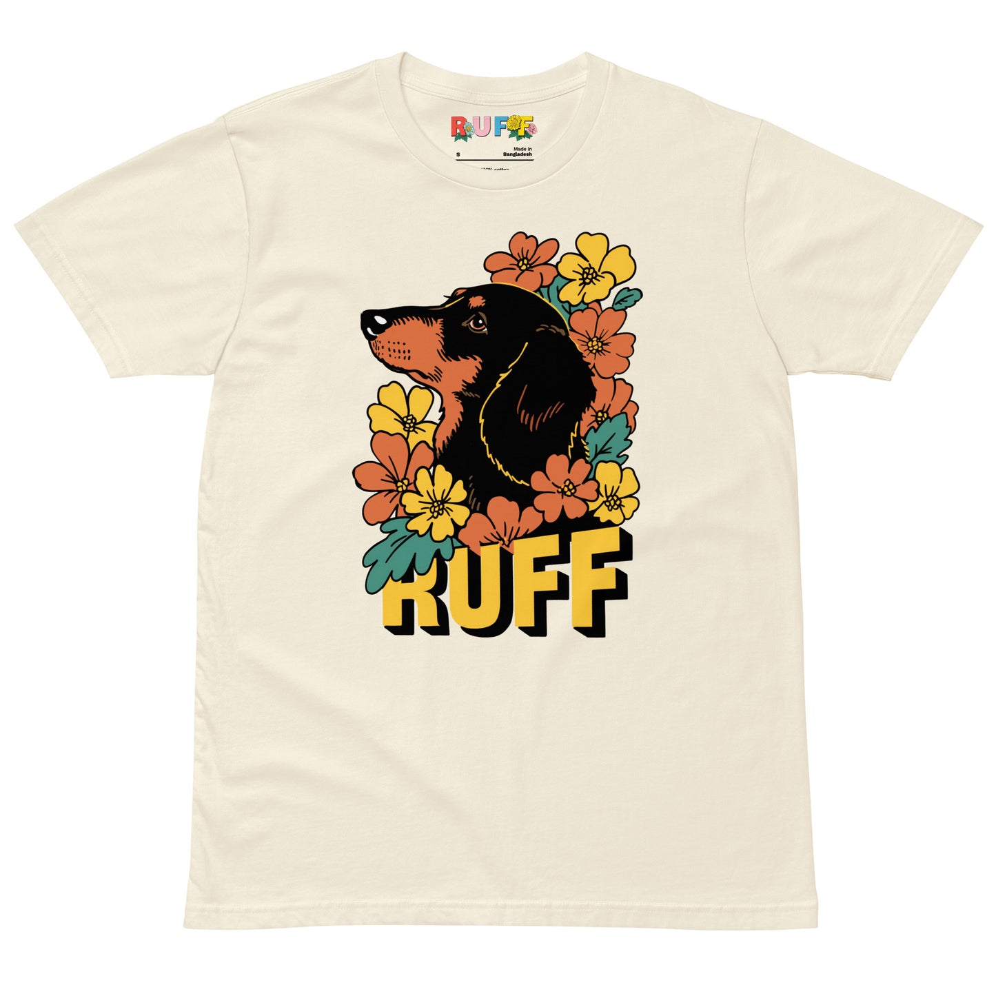 Ruff in Bloom: Dachshund Amongst the Flowers Tee