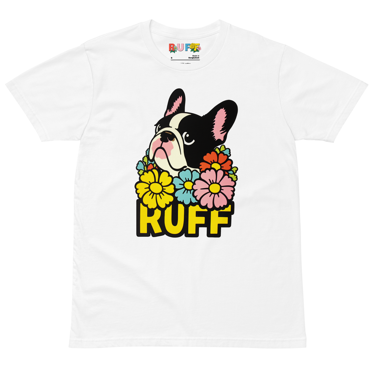 Ruff in Bloom: French Bulldog in Flowers Tee