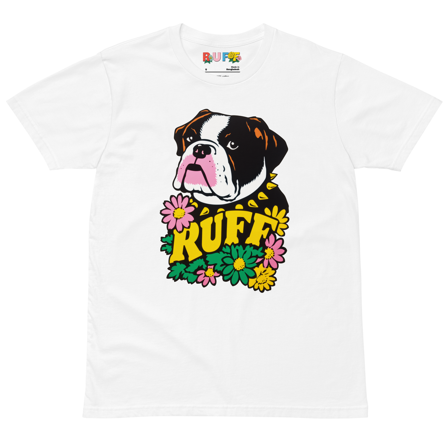 Ruff in Bloom: Boxer Among Flowers Tee