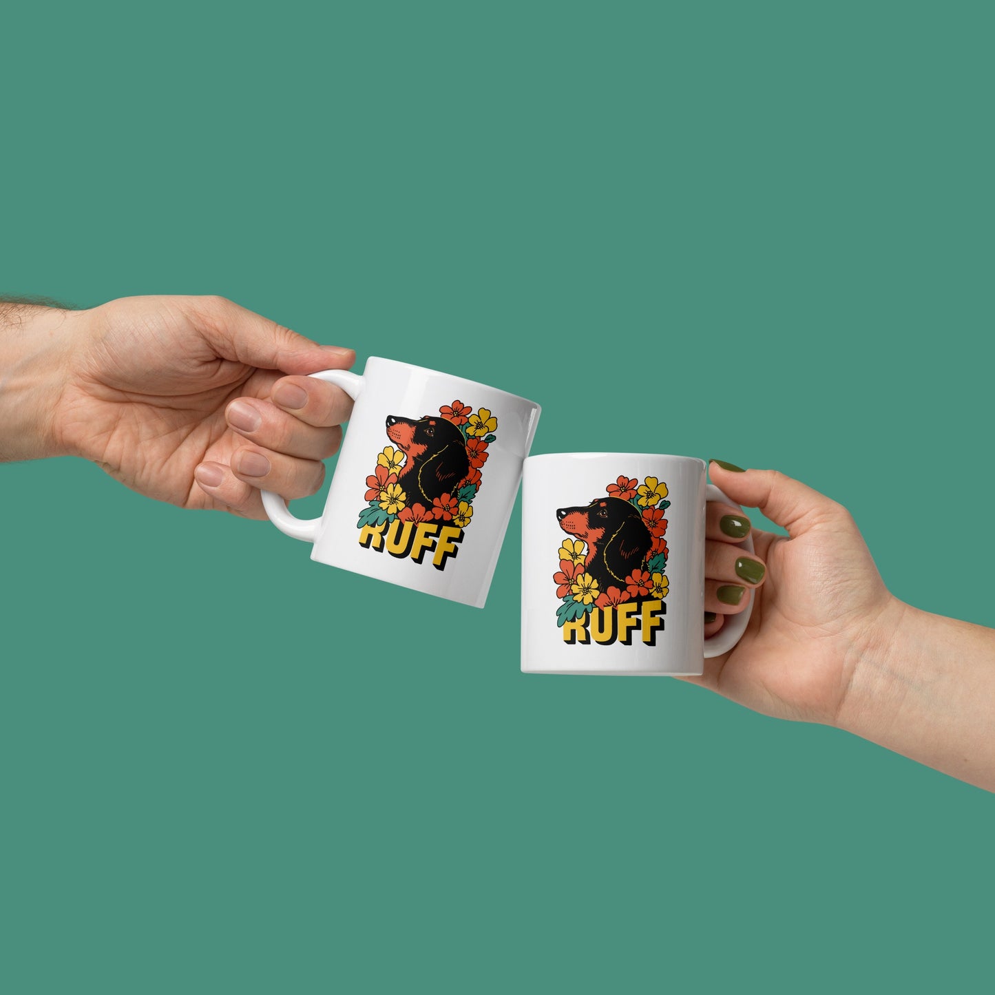 Ruff in Bloom: Dachshund Mug
