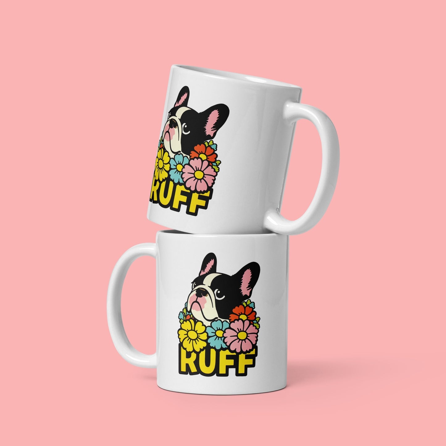 Ruff in Bloom: French Bulldog Mug