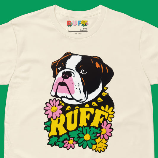 Ruff in Bloom: Boxer Among Flowers Tee