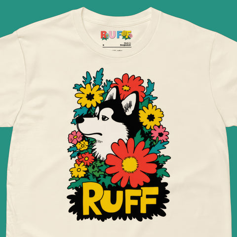 Ruff in Bloom: Husky in Flowers Graphic Tee