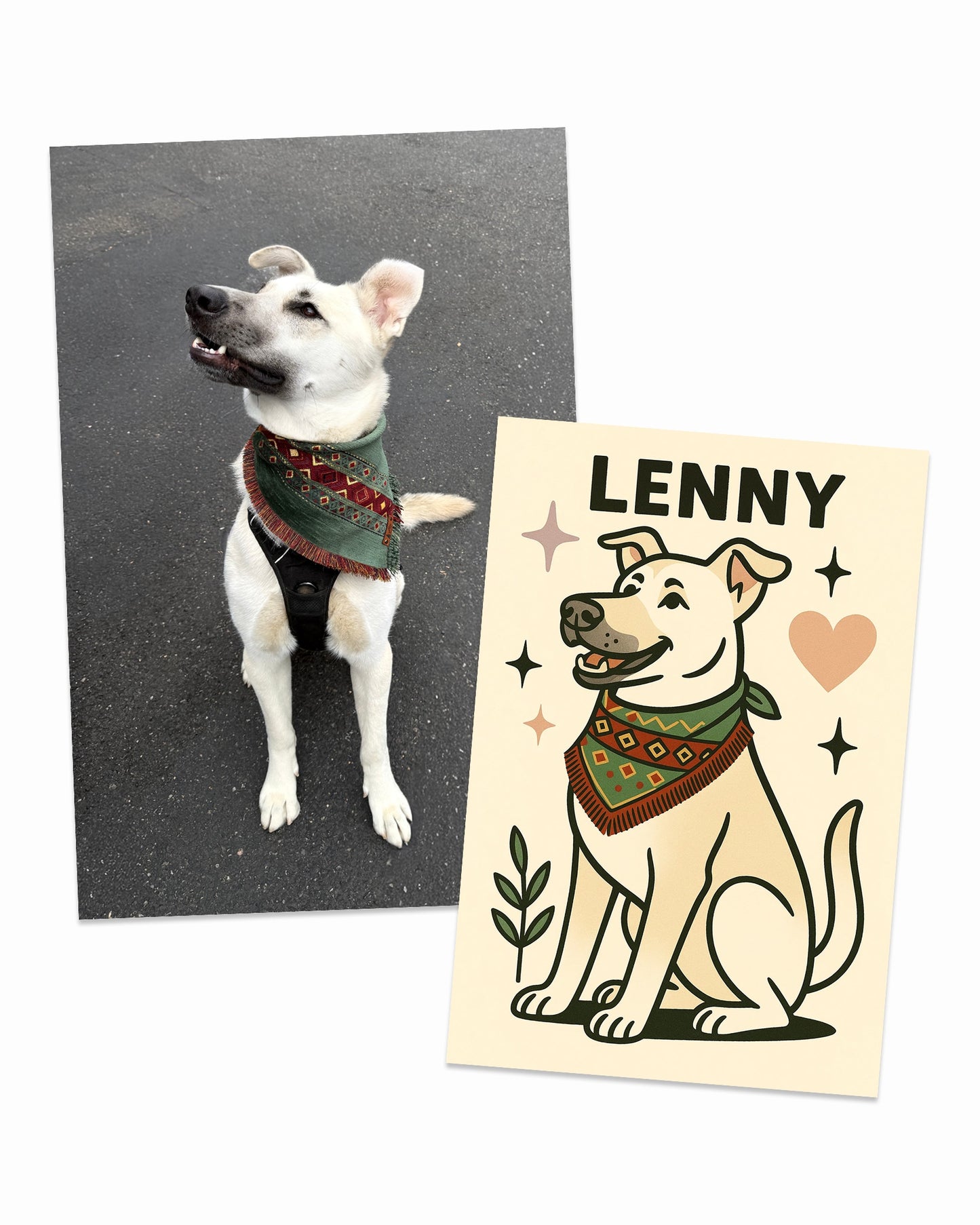 Magic Pet Portraits ✨🐾 | 2”x3” Custom Glossy Mini Print with Peelable Sticker Backing + Digital Download