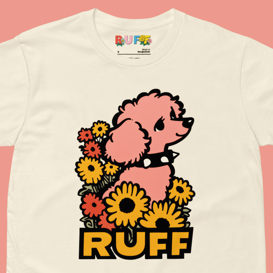 Ruff in Bloom: Pink Poodle Vintage Inspired Graphic Tee