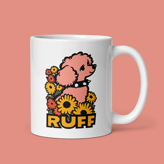 Ruff in Bloom: Pink Poodle Mug