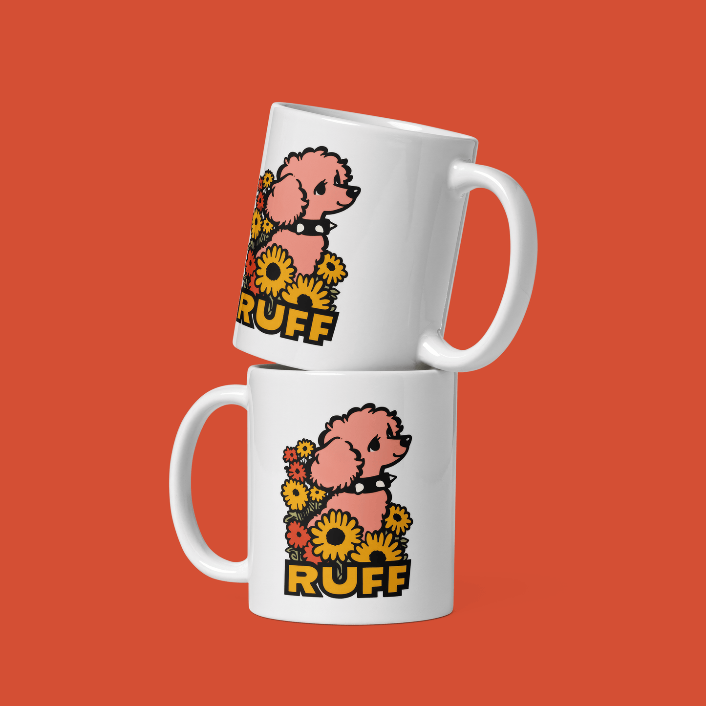 Ruff in Bloom: Pink Poodle Mug