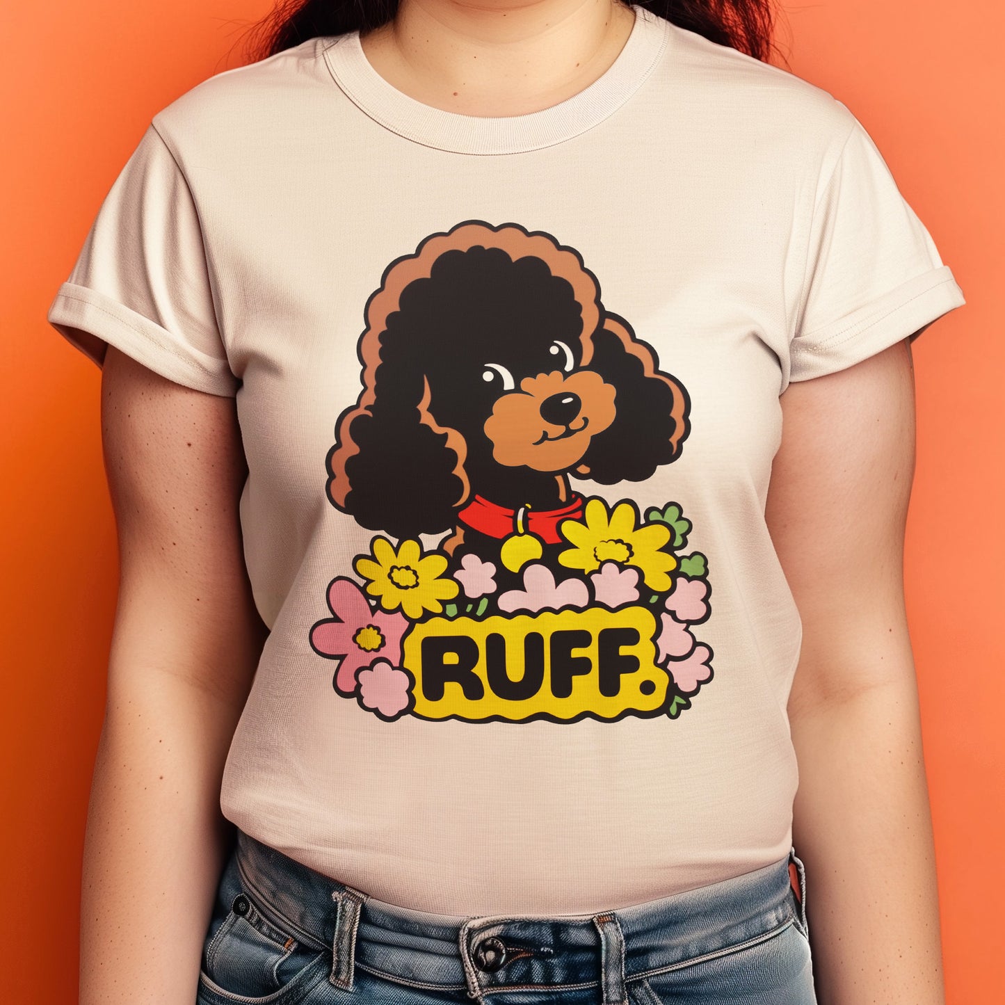 Ruff in Bloom: Poodle in Flowers Tee