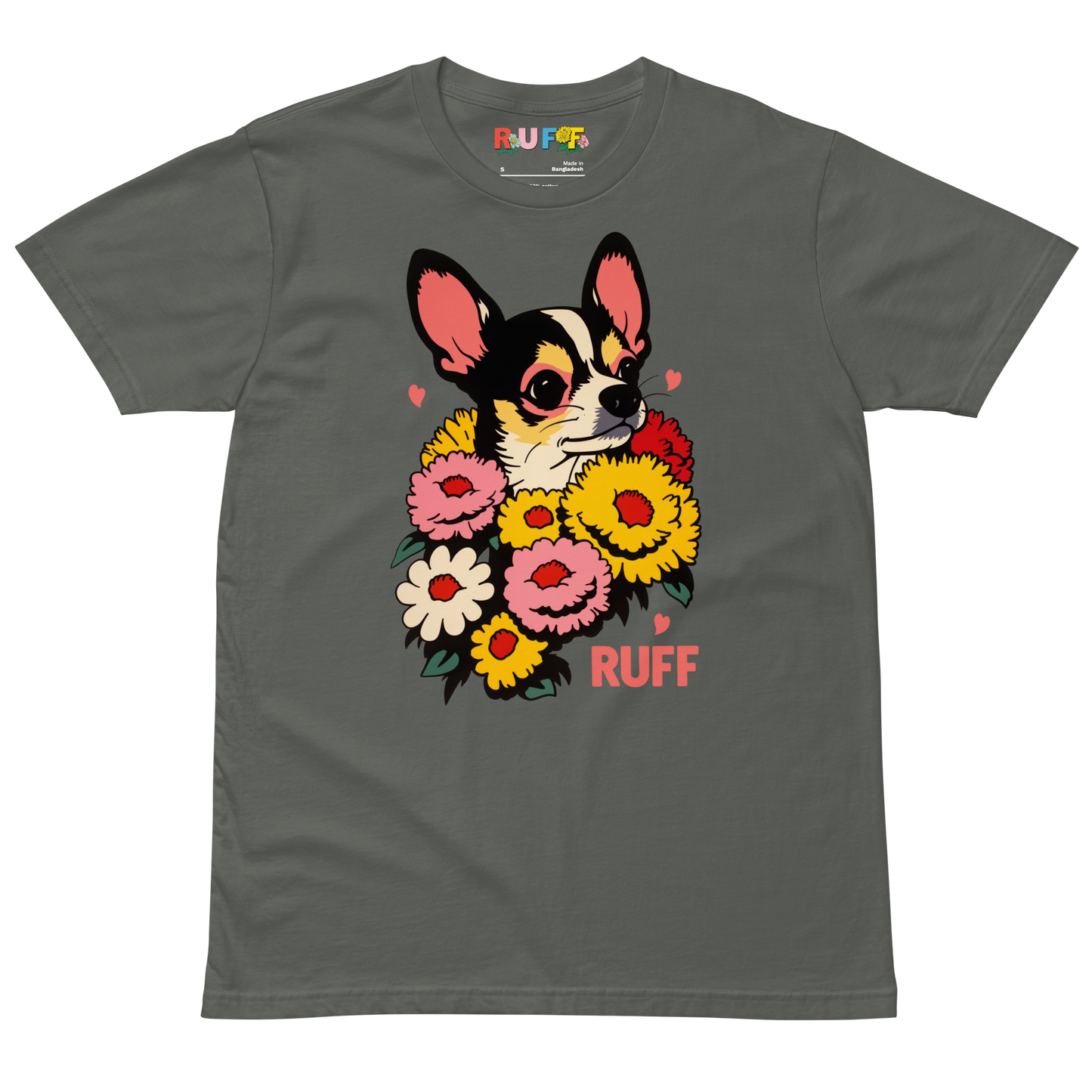 Ruff in Bloom: Chihuahua Among the Flowers Tee