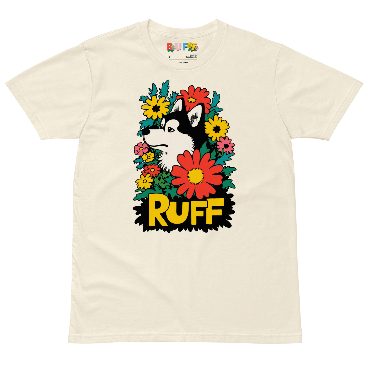 Ruff in Bloom: Husky in Flowers Graphic Tee