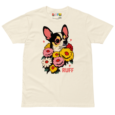 Ruff in Bloom: Chihuahua Among the Flowers Tee
