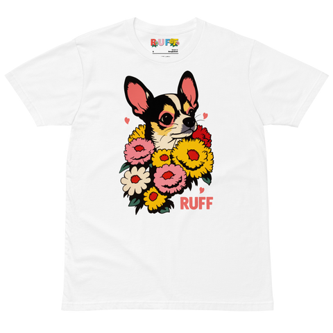 Ruff in Bloom: Chihuahua Among the Flowers Tee