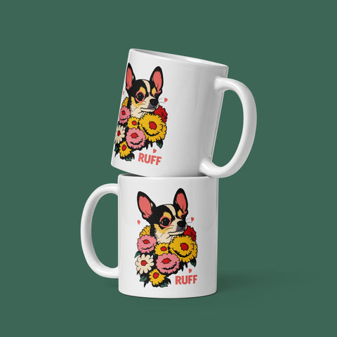 Ruff in Bloom: Chihuahua Mug