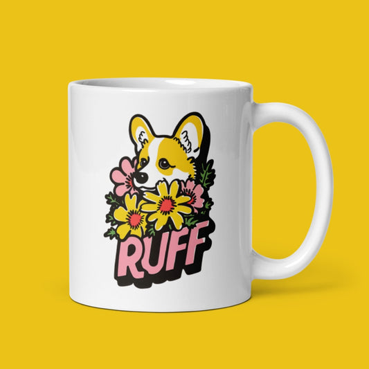 Ruff in Bloom: Corgi Mug