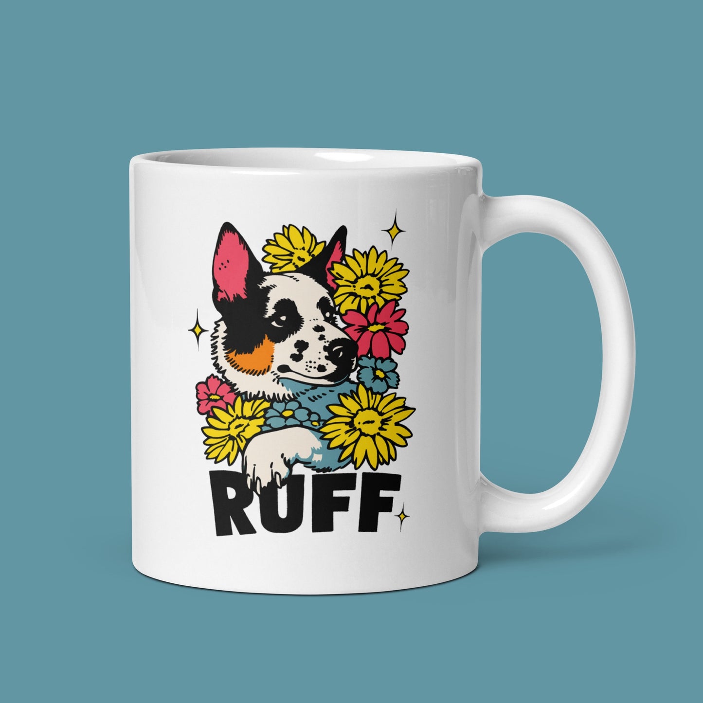 Ruff in Bloom: Cattle Dog Mug