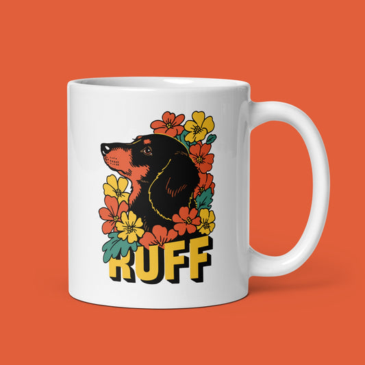 Ruff in Bloom: Dachshund Mug