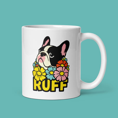 Ruff in Bloom: French Bulldog Mug