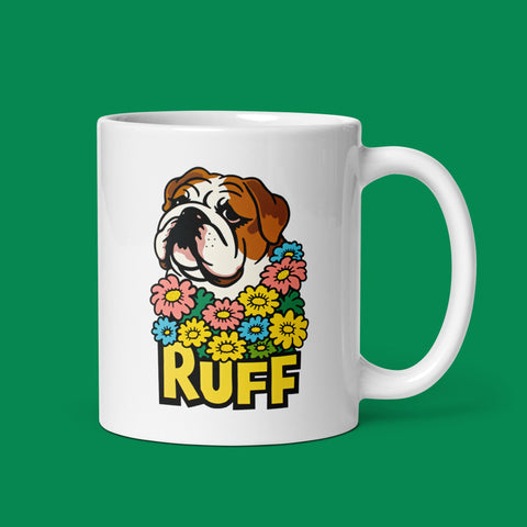 Ruff in Bloom: English Bulldog Mug