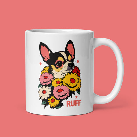 Ruff in Bloom: Chihuahua Mug