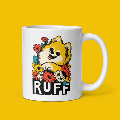 Ruff in Bloom: Pomeranian Mug