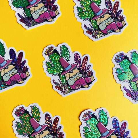 Glitter Cactus Sticker