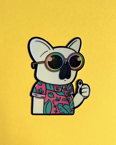 Holographic Frenchie Sticker